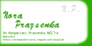 nora prazsenka business card